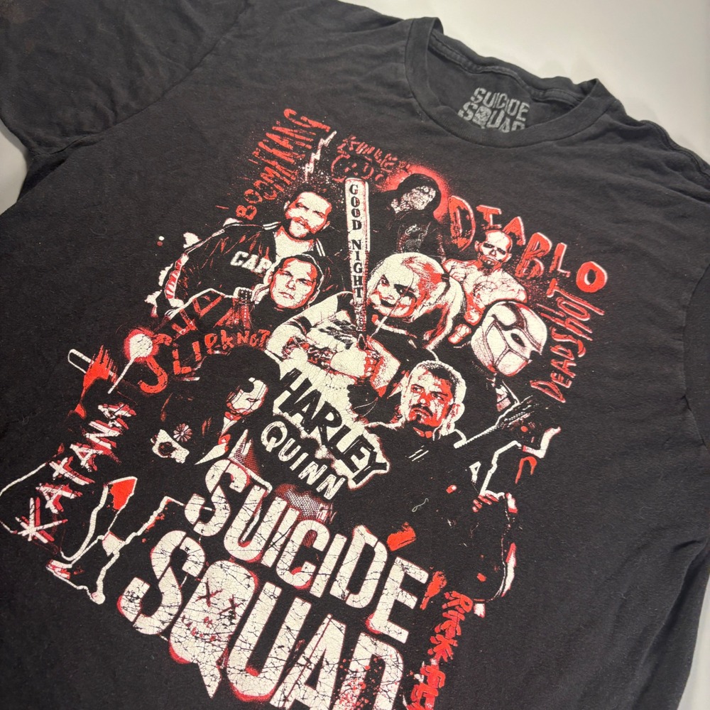Suicide Squad T-Shirt L DC Comics Warner Bros Movie Graphic Tee‎